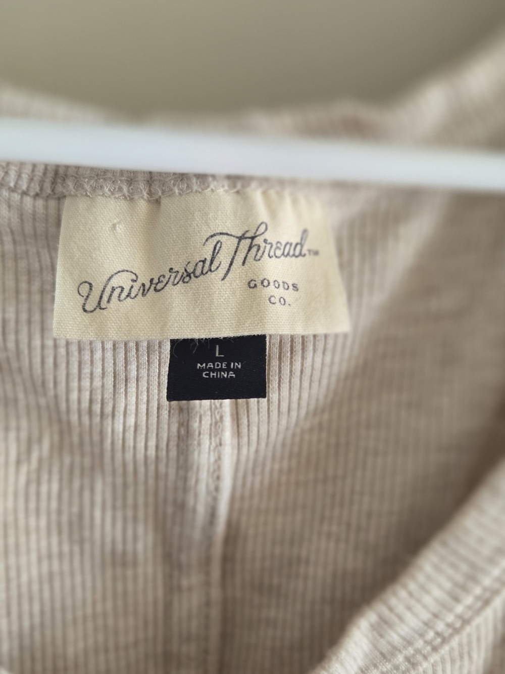 Universal Thread Ribbed Top in Light Beige - Picture 2 of 5